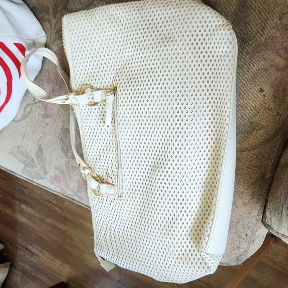 Cream Faux Leather Handbag by Olivia + Joy - Picture 1 of 7
